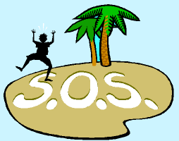 SOS on beach